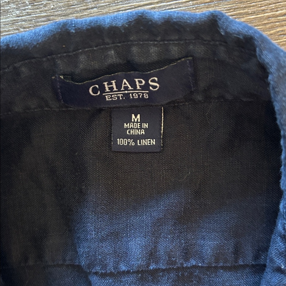 Chaps Linen Dark Blue Shirt - image 2